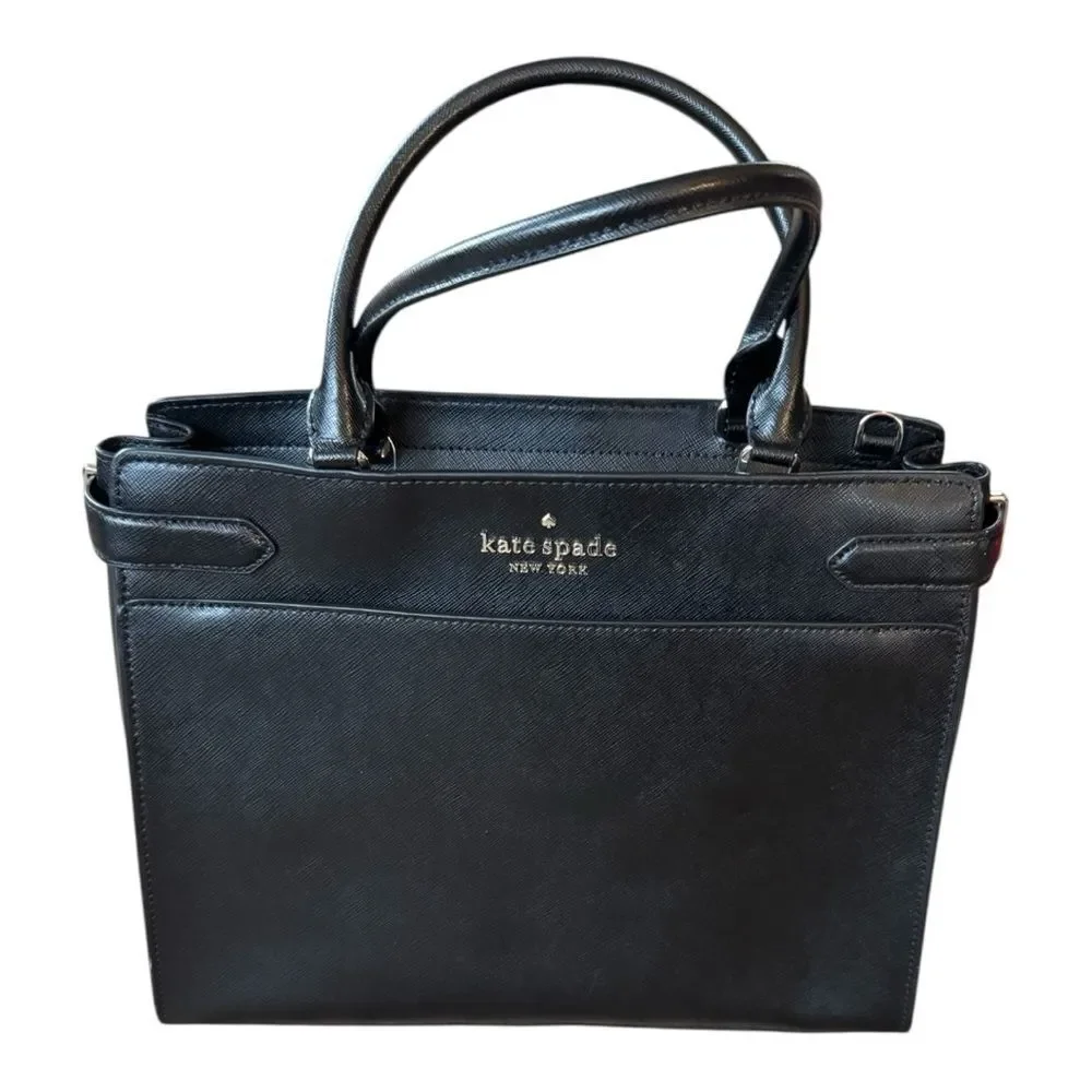 Kate Spade Staci Black Leather Large Satchel NWT